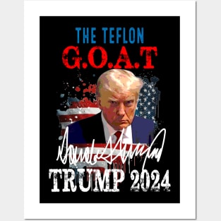 Vintage Donald Trump The Teflon Goat Trump 2024 American flag Posters and Art